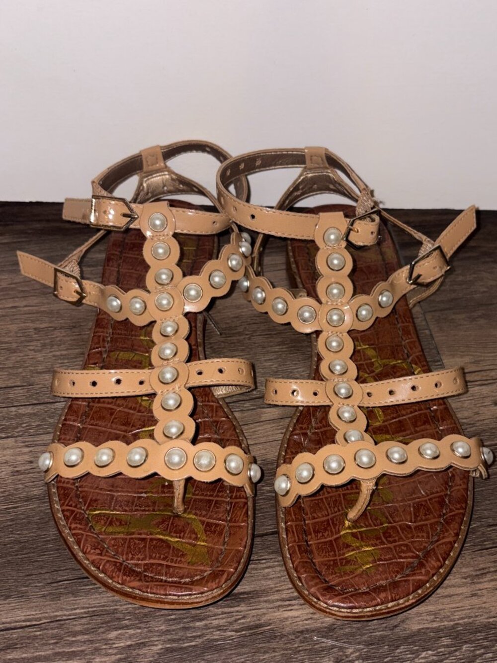 Sam Edelman Women's Tan and White Sandals